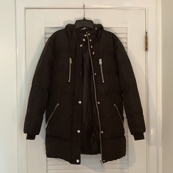 TOPSHOP | Women’s Hooded Puffer Coat, US Size 4 - Picture 2 of 6